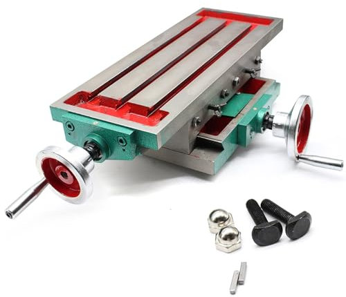 2-Achsen Koordinatentisch, 52x28x10cm Kreuztisch füR StäNderbohrmaschine, Präzise Einstellbar Maschinenschraubstock für Kreuztisch, Frästisch, Werkbank