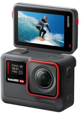 Insta360 Ace - Cámara de acción impermeable 4K120 fps, sensor de 1/2 con reducción de ruido AI, vídeo Active HDR, fotos de 48 MP, pantalla plegable de 2,4 pulgadas, fijación magnética y funciones de