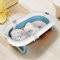 Faltbare Babybadewanne mit rutschfestem Baby Badekissen/Badewanne XXL mit Thermometer zur Kontrolle der Wassertemperatur,Ab Geburt bis 2 Jahre,mit Badewannen Stützkissen Sitzmatte