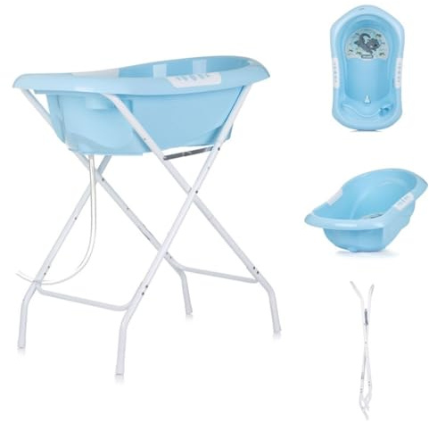 Chipolino Babybadewanne, Ständer Noemi klappbar, Ablauf, Ablagefächer, ab Geburt