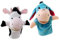 Sharplace 2 Stück Handpuppen Tierhandpuppen für Kinder Plüschtiere Erzählen Geschichte, Unterrichten, im Vorschulalter und als Geburtstagsgeschenk, Rollenspiel, Esel + Kuh