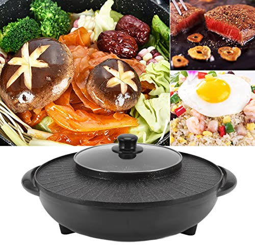 SustVita Electric Grill Hot Pot Prevent Stick 5 Temp Multi Functional Barbecue Pot Combo for Home Boil Fry