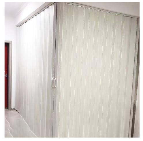 AMUFJJ Porte Pliante Porte Pliante De 210 À 220 Cm De Hauteur, Porte Coulissante À Grille Invisible Et Portes Accordéon pour Centre Commercial, Entrepôt Ou Buanderie, Deux Portes(120x120x220cm)