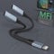 【Apple MFi Certified】 Video Call+Music+HiFi+Charge+Mic+Control, 2-in-1 i Phone to Dual Lightning Jack Audio Headphone and Charger Cable Adapter, Earphones Converter Splitter for 14 13 12 11 Pro