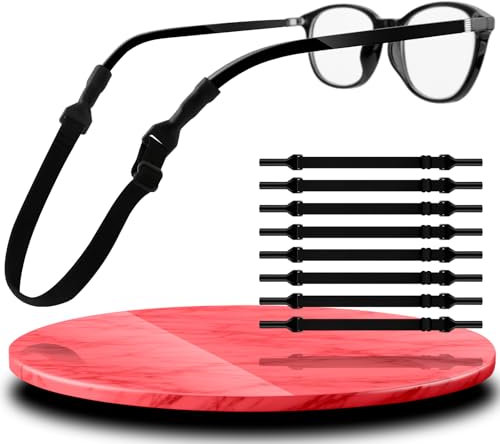 Vehepeay 8 Piezas Cuerda Gafas Hombre Alta Elasticidad, Cordones para Gafas Estable, Cuerda Gafas Ajustable Antideslizante, Cordon Gafas para el Deporte, Cordon Gafas Hombre,Mujeres y Niños