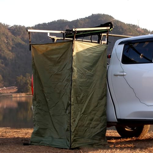 XHSMYXGS Tente de Douche à auvent Portable pour Voiture, Salle de Douche latérale avec lumière LED, tentes de Toilette de Salle de Bain de Camion SUV (Green 110X100X190cm)