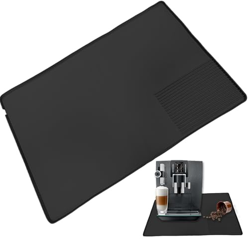 Coffee Maker Mat, Sink Drain Mat, Dish Drying Mat Sink Mat, Multi-Function Bottom Mat Non-Stick, Heat Resistant Coffee Bar Press Mat for Coffee Table, Dishwashing Mat Black