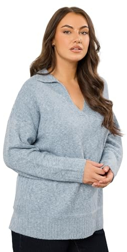 EVANS Curve Collared Knitted Jumper - Women's - Plus Size Curve