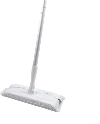 Kit de iniciación de limpieza 2 en 1 con trapeador plano y toallitas húmedas desechables, adecuado para suelos de madera, azulejos, cocina y baño, con almohadillas lavables y reutilizables para la