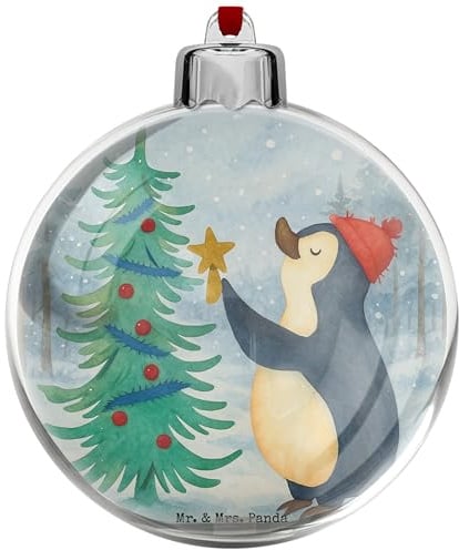 Mr. & Mrs. Panda christbaumkugel Pinguin Weihnachtsbaum Design - Geschenk, christbaumkugeln, Weihnachtskugel, Winter, weihnachtskugeln, deko Kugel, baumkugel, Weihnachten, weihnachtsbaumkugeln