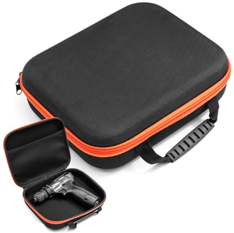 Tool Container Bag, 26 x 22 x 7.5 cm Hard Shell Waterproof Tool Storage Case, Portable Travel Bag for Electric Drill and Accessories