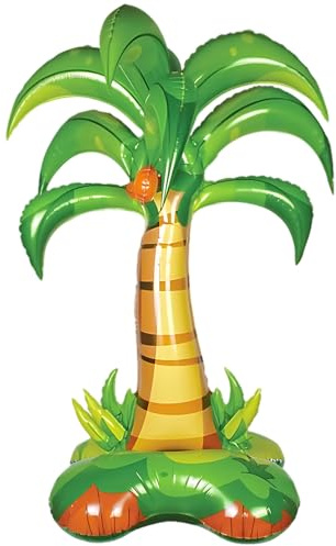 Aufblasbare Palme, Hawaii Party Deko Mit Grossem Sockel, 132CM Palmen Deko Fur Sommerfeste, Aufblasbare Hawaii Deko Fur Veranstaltungen