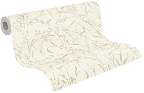 A.S. Création Uni-Vliestapete – Weiß, Creme, Metallic – 10,05 x 0,53 m | Einfarbig & vielseitig kombinierbar – schimmernde Wandtapete, ansatzfrei & spurlos abziehbar, für Wohn- und Schlafzimmer