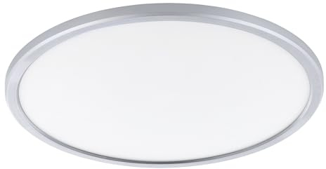 EGLO LED Deckenlampe Campaspero 2 flache Deckenleuchte | dimmbar per Fernbedienung, Lampe Decke Badezimmer, Badlampe aus Kunststoff in Silber, warmweiß-kaltweiß, IP44, Ø 42 cm