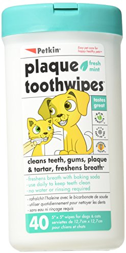 Petkin Toothwipes Dogs/Ca Size 40ct Toothwipes Dogs/Cats 40ct