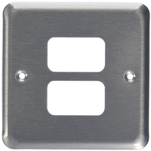 MK Grid Plus K3432BRC 2-Module Grid Frontplate - Brushed Chrome
