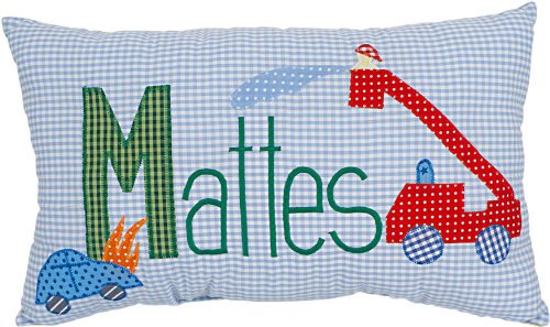 crepessuzette Namenskissen für Jungen Taufgeschenk Geburtsgeschenk (Namenskissen Motiv Mattes)