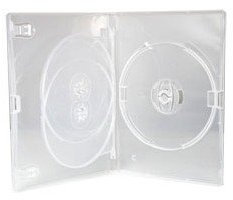 Media Replication - Custodia per CD / DVD / BLU RAY 14 mm per 3 dischi, confezione da 10, colore: Trasparente