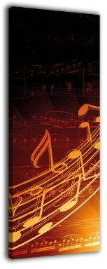 Leinwandbild Panorama Nr. 376 Musik 100x40cm, Bild auf Leinwand, Noten Klang Melodie