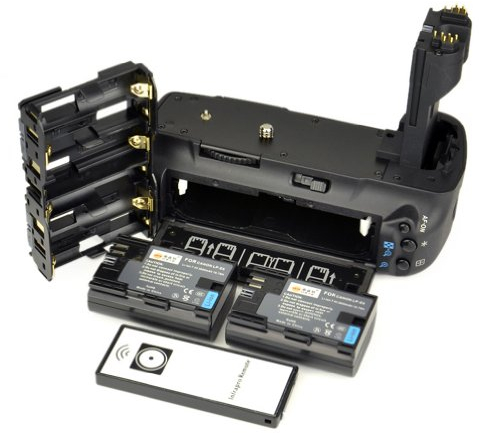 DSTE® Infrarot Fernbedienung Batterie Griff für Canon EOS 5D Mark II 5D2 DSLR Digital Kamera als BG-E6 mit (2 packung) LP-E6