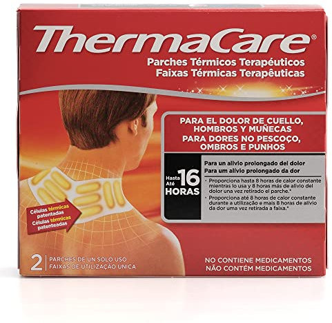ThermaCare - Parches de Calor Adhesivos Terapéuticos para el Dolor de Cuello, Hombro y Muñeca - Hasta 16 horas de Alivio Prolongado - No Contiene Medicamentos - 2 Parches