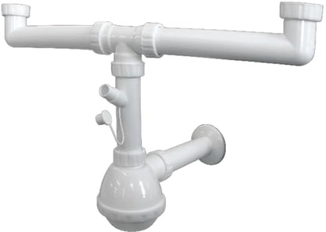 Sifone lavelli pera 2 vie per lavatrice bianco [GOPLAST ]