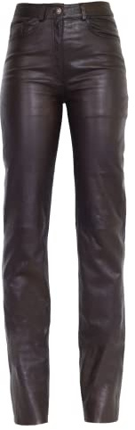 RICANO 9809 – Damen 5-Pocket Hose mit High Waist (Slim fit) aus echtem Lammleder