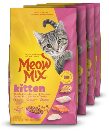 Meow Mix Kitten Li’l Nibbles Dry Cat Food for Kittens, 3.15 Pound Bag (Case of 4)