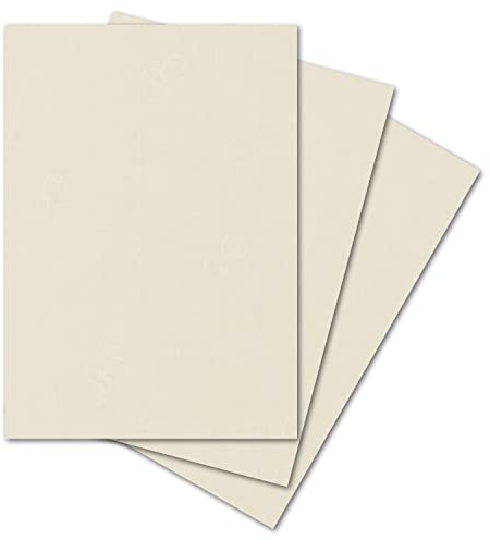 ARTOZ 25x Bastelpapier - Chamois - DIN A4 297 x 210 mm - 220 Gramm pro m² - Edle Egoutteur-Rippung - Hochwertiges Designpapier Urkundenpapier Bastelkarton