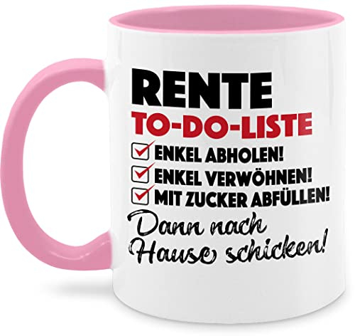 Tasse Tassen 325ml - Rentner - Rente To Do-Liste - 325 ml - Rosa - geschenke für rentnerinnen geschenk ruhestand retirement - schokotasse ruhestandsgeschenk mann rentnertasse zum renteneintritt opa