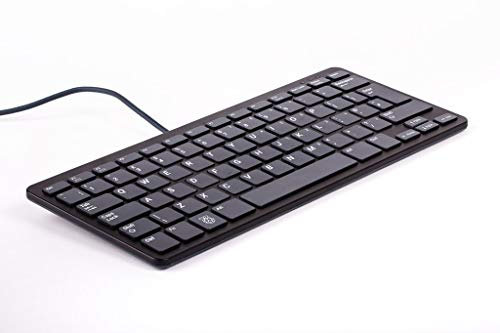 Pi Supply Official Raspberry Pi Keyboard - Spanish Version (Black/Grey) - USB - 79 Keys - Ergonomic - AZERTY Layout