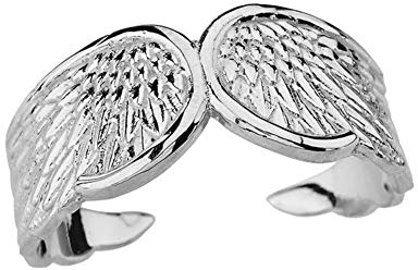 Little Treasures 925 Sterling Silver Angel Wing Ring