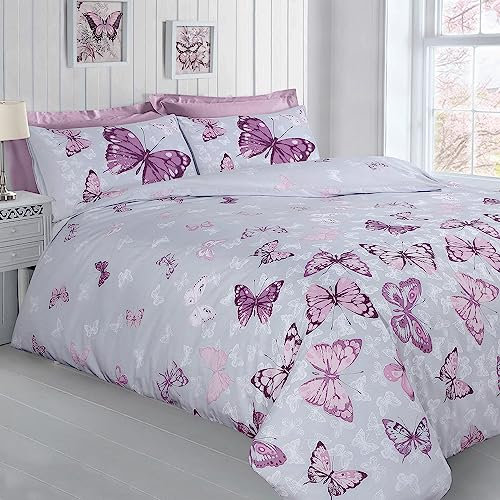Velosso Butterfly Glaze Delicate Floral Bedding Duvet Cover and Pillowcase Set (Single)