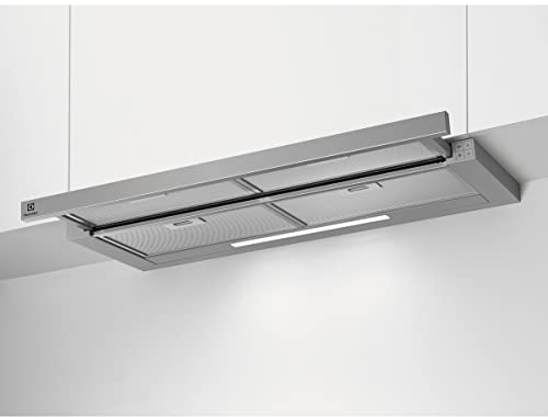 Electrolux LFP419X Campana extractora extraíble, 90 cm, 3 velocidades, Potencia máxima 440 m3/h, Control botones, Luces LED, Filtro de carbón lavable antigrasa, Inox, Clase C