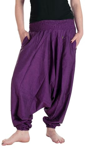 Vishes - Alternative Bekleidung - Lange Unisex Baumwoll Haremshose Schlupfhose Einfarbig Einheitsgröße 34-46