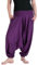 Vishes - Alternative Bekleidung - Lange Unisex Baumwoll Haremshose Schlupfhose Einfarbig Einheitsgröße 34-46 Dunkellila