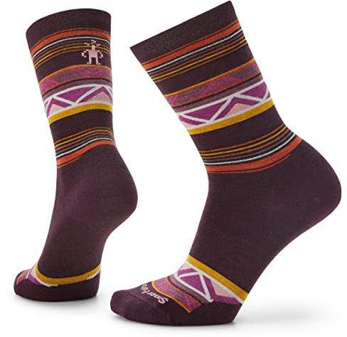 Smartwool Damen Everyday Zig Zag Valley Crew, Bordeaux, Small