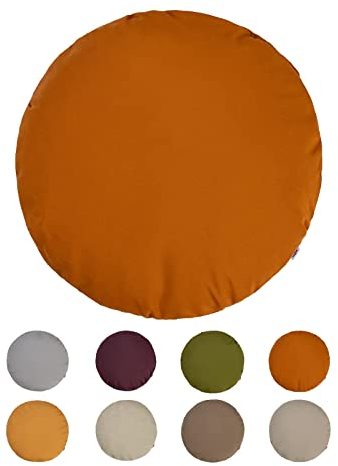 beties „Wunschton“ Kissenbezug ca. Ø60 cm - runde Kissenhülle in großer Sortiments- und Größenauswahl – EIN idealer Begleiter in Unifarben (sanddorn-orange)