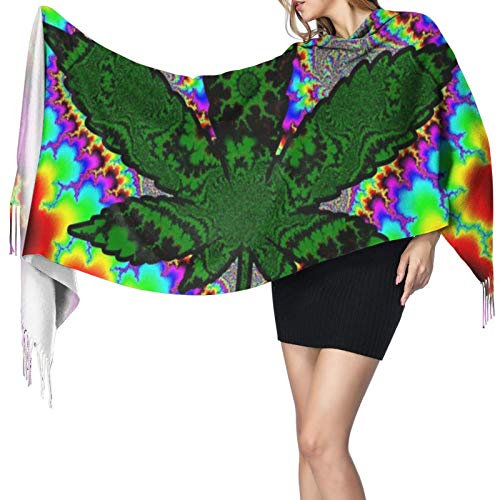 CrazyWeed Fun Rasta Schal Damen Kaschmir Schals Schal Wrap Stilvolle warme weiche Decke groß