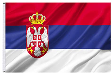 150x90cm Serbien Flagge, Serbische Fahne mit 2 Metallösen für den Innen- und Außenbereich, Serbia Nationalflagge in leuchtenden Farben, dekoriert bei Sportveranstaltungen, Partys, Paraden