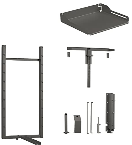 PEKA 100.0833.43 Hochschrankauszug-Set Pleno Standard, Küchenschrank-Auszug für KB 450mm inkl. 4-Tablare, Stahl anthrazit, Silber, Höhe 1600 mm