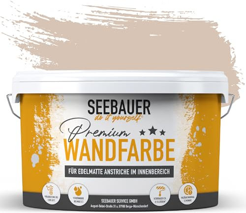 SEEBAUER diy Peinture murale marron pour intérieur (No. 611 Hazel Eyes 10,0 Litre) Tons marron haute opacité