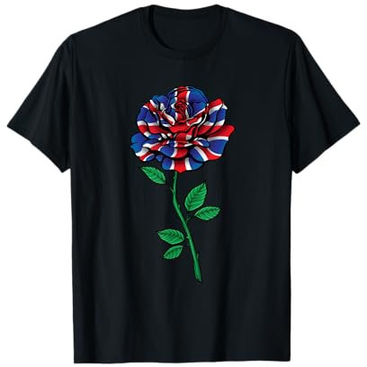 Drapeau de l'Angleterre avec roses et fleurs T-Shirt
