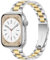 Vamyzji Metallband Kompatibel mit Apple Watch Armband 42mm(Series 10) 41mm 40mm 38mm für Damen/Männer, Edelstahl Slim Metall Gold Apple Watch Armband für SE, Serie 10 9 8 7 6 5 4 3 2 1(Silber/Gold)