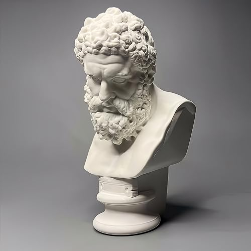 Büste Statue Griechische Figur, Griechische Mythologie Herkules Büste Skulptur Figur für Home Office Dekorationen Gips Ornament Bücherregal Dekor Skizze Praxis DIY Kunst Geschenk