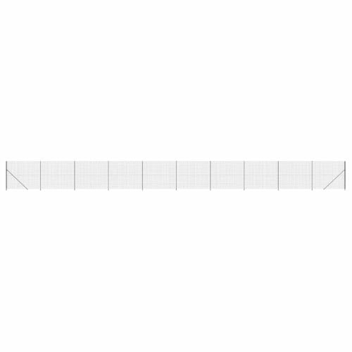vidaXL Maschendrahtzaun, Gartenzaun Wildzaun mit Bodenflansch PVC Beschichtung, Drahtzaun Begrenzungszaun für Außenbereich, Drahtgitter Maschendraht, Anthrazit