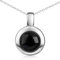 Materia Damen Kette Silber 925 mit Onyx Stein rund KA-38-Onyx-K141