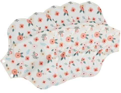 Damenbinden, Damenbinden, Stoff, Wiederverwendbar, 5 Stück, Atmungsaktiv, Auslaufsicher, Waschbar, für die Menstruation für Mädchen (20 * 23CM)