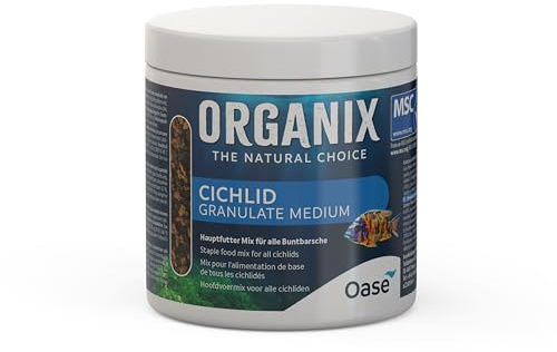 ORGANIX Cichlid Granulate M 500 ml - Fischfutter in Granulatform 3-7 mm, Aquarienfutter, Hauptfutter Buntbarsche ab 6 cm Größe