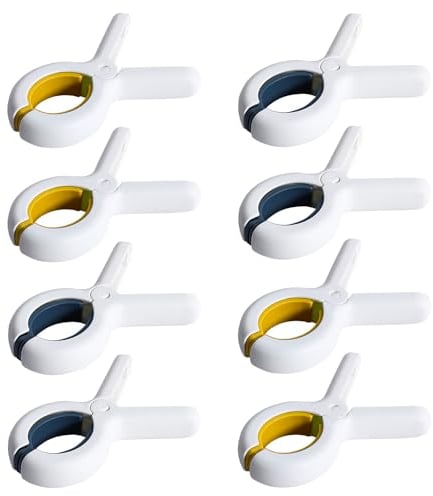 SYEYCW 8 Pcs Beach Towel Clips, Plastic Sunbed Pegs for Beach Towels, Non-Slip Towel Pegs, Strong Grip Clothes Pegs for Sun Lounger, Laundry, Pool Chairs, Sunbeds, for Beach, Garden, Pool